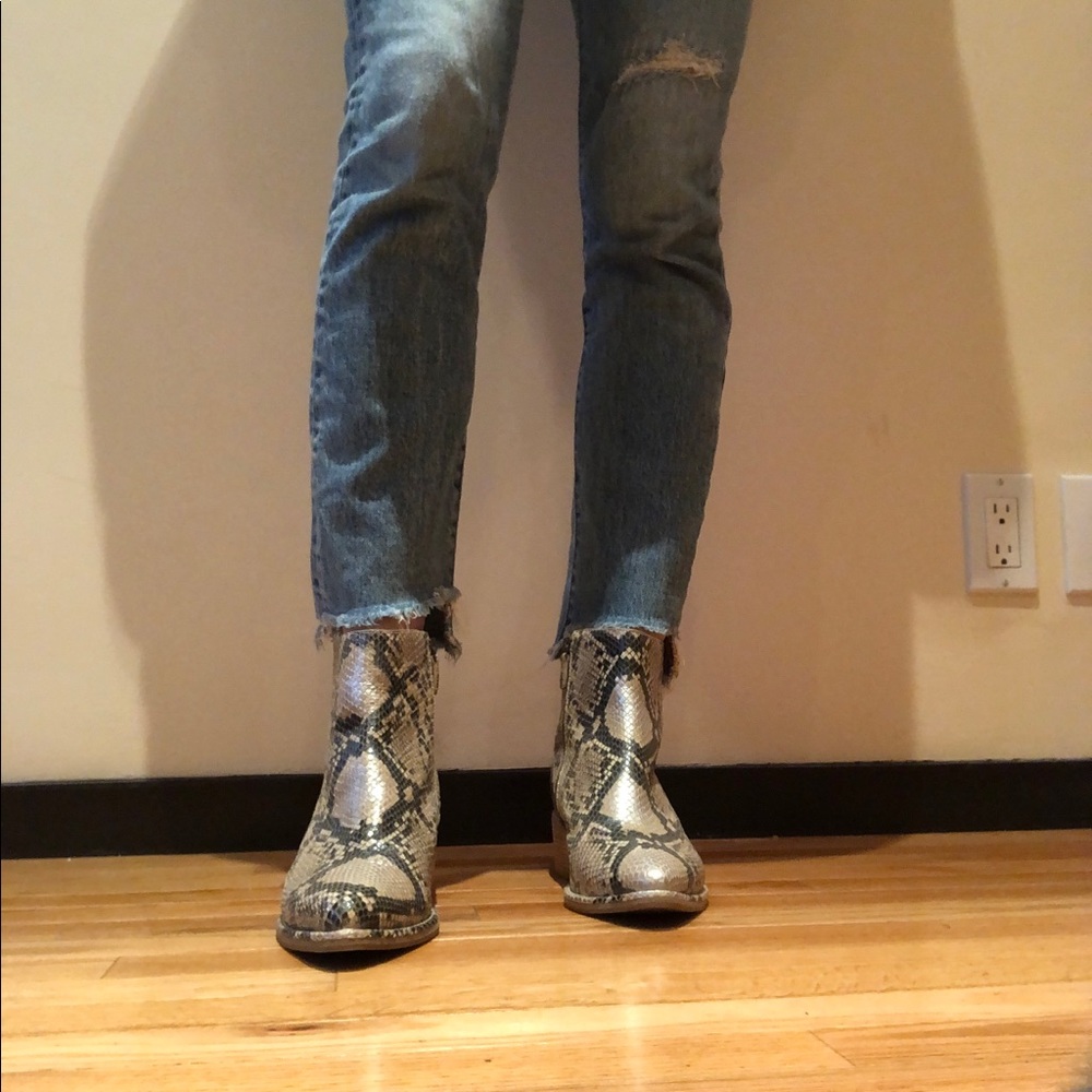 Colehaan Nike Air snakeskin leather booties